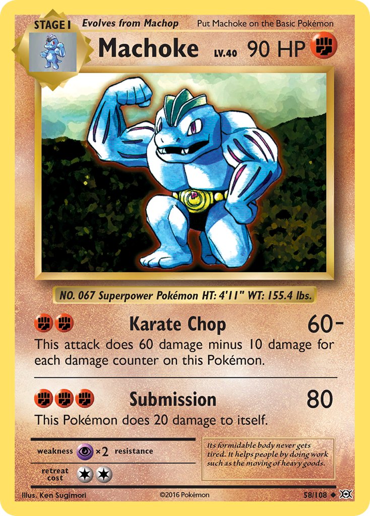 Machoke 2016 Evoluciones Evoluciones #58/108 Moderadamente Jugado