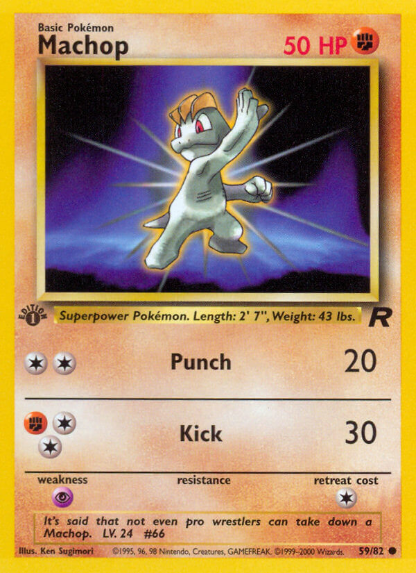 Machop 2000 Team Rocket 1st Edition #59/82 Trading Card Near Mint