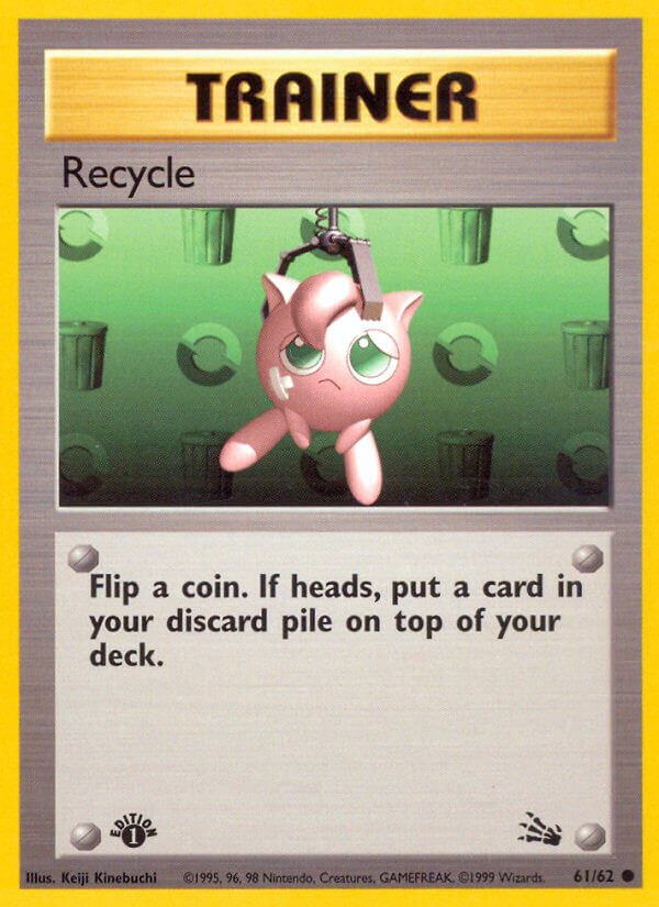 Recycle 1999 Fossil 1st Edition #61/62 Trading Card Near Mint