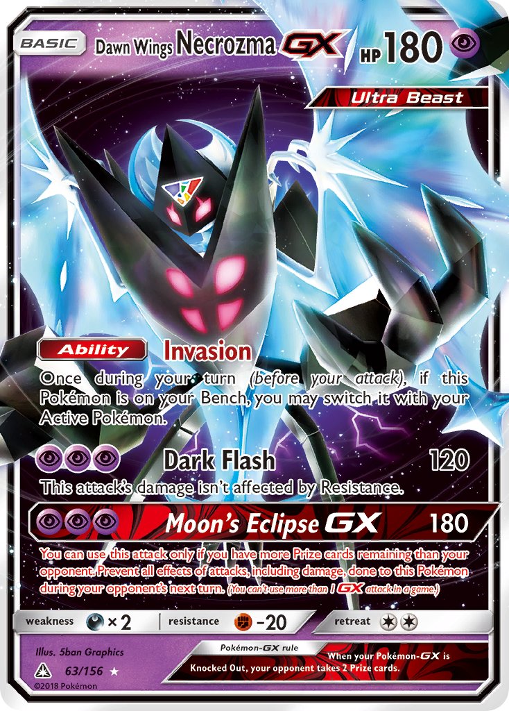 Ailes de l'Aurore Necrozma GX #63/156 Ultra Prisme 2018 Quasi Neuf