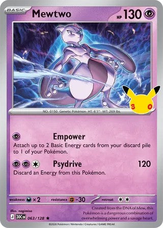 Mewtwo #063/128 30th Celebration 2026 Near Mint