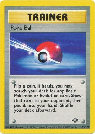 Poke Ball 1999 Jungle Unlimited #64/64 Trading Card Lightly Played