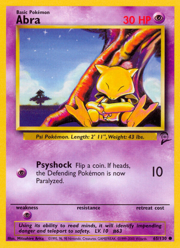 Abra 2000 Base Set 2 #65/130 Trading Card Heavily Played