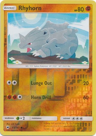 Rhyhorn 2017 Burning Shadows Burning Shadows #65/147 Near Mint