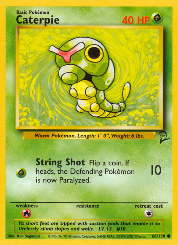 Caterpie 2000 Base Set 2 #68/130 Trading Card Moderately Played