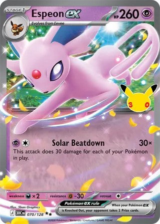 Espeon ex #070/128 30th Celebration 2026 Near Mint
