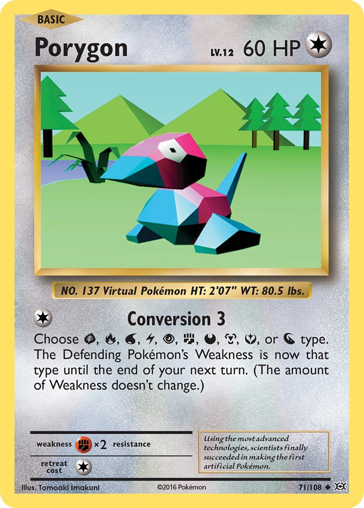 Porygon 2016 Evoluciones Evoluciones #71/108 Jugado Levemente