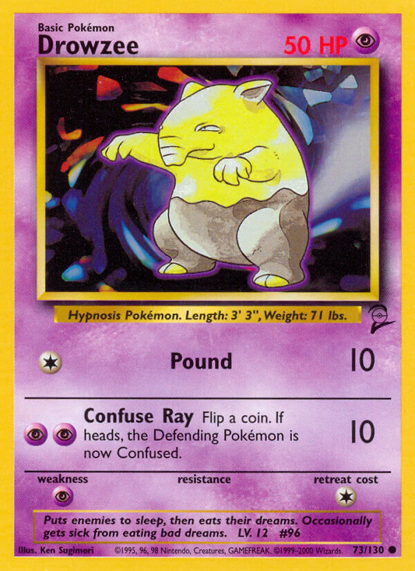 Drowzee 2000 Base Set 2 #73/130 Trading Card Lightly Played