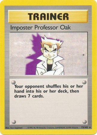 Impostor Professor Oak 1999 Base Set Unlimited #73/102 Trading Card Near Mint