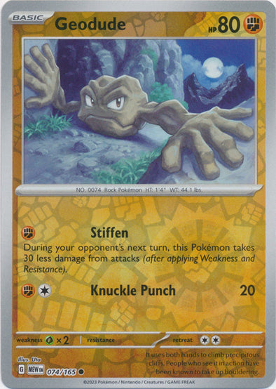 Geodude 2023 151 151 #074/165 Near Mint