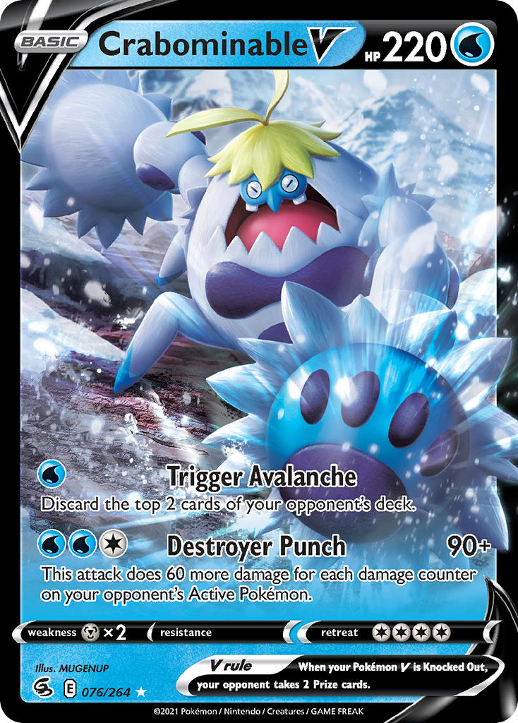 Crabominable V #076/264 Fusion Strike 2021 Near Mint