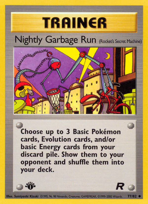 Nightly Garbage Run 2000 Team Rocket 1st Edition #77/82 Trading Card Near Mint
