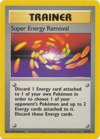 Super Energy Removal 1999 Base Set Unlimited #79/102 Trading Card Lightly Played