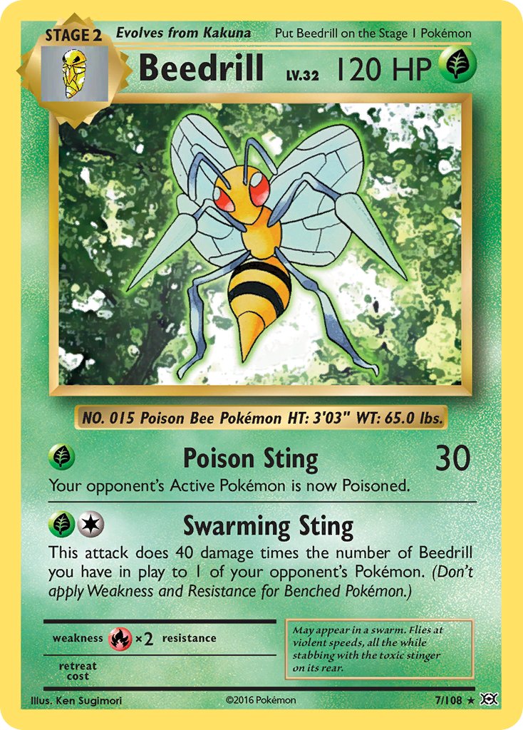 Beedrill 2016 Evolutions Evolutions #7/108 Moderately Played