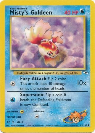 Misty's Goldeen 2000 Gym Heroes Unlimited #85/132 Trading Card Near Mint