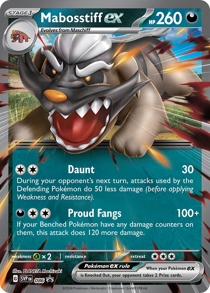 Mabosstiff ex #086 SVP Black Star Promo 2024 Comme Neuf