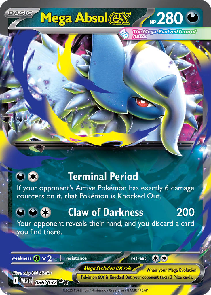 Mega Absol ex #086/132 Évolution Mega 2025 Quasi neuf