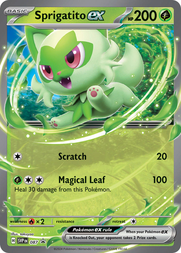 Sprigatito ex #087 SVP Black Star Promo 2024 Casi Nuevo
