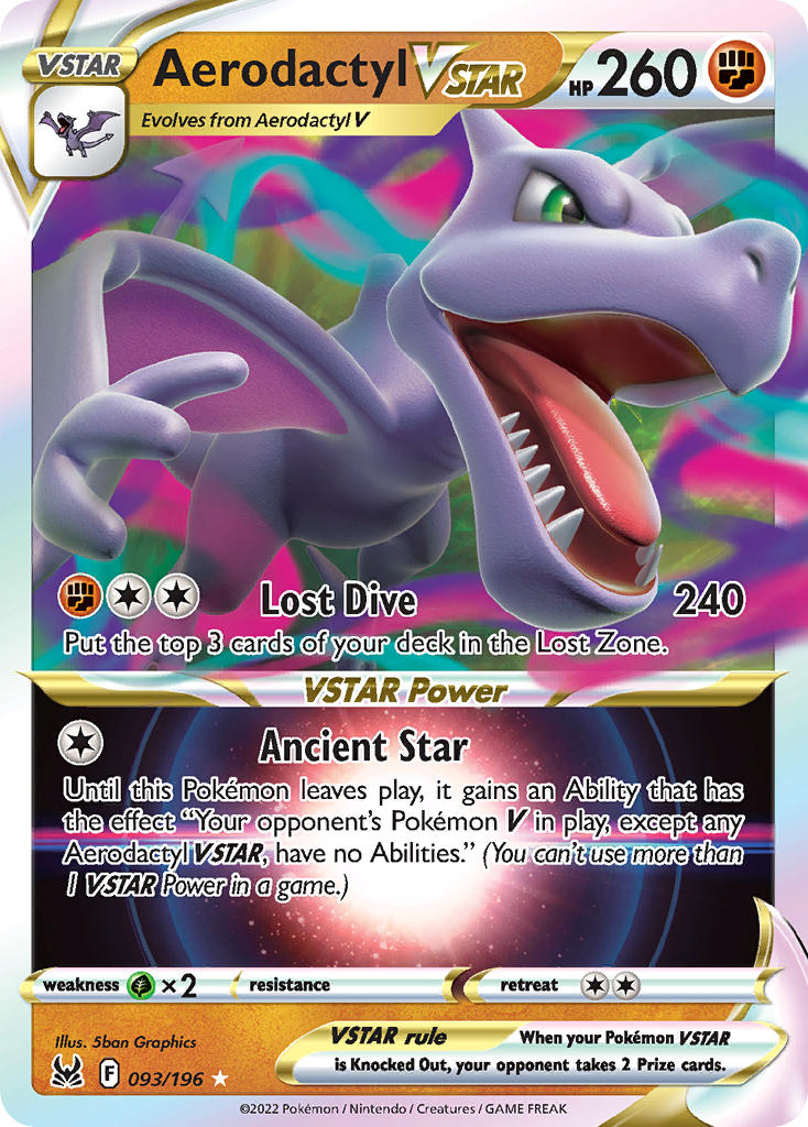 Aerodactyl VSTAR #093/196 Origen Perdido 2022 Casi Nuevo