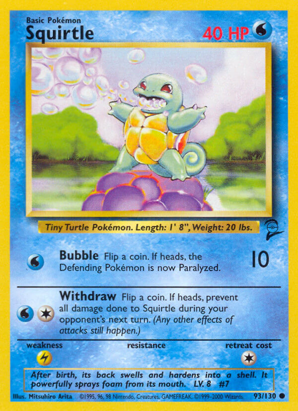 Squirtle 2000 Base Set 2 #93/130 Trading Card Lightly Played