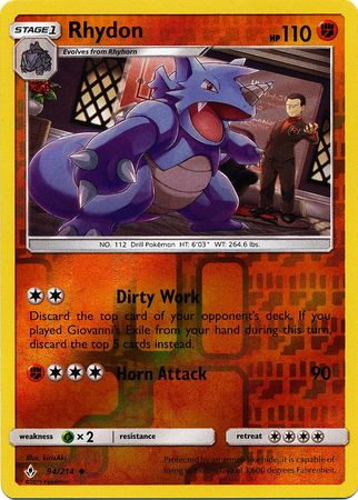 Rhydon 2019 Lazos Indestructibles Lazos Indestructibles #94/214 Casi Nuevo