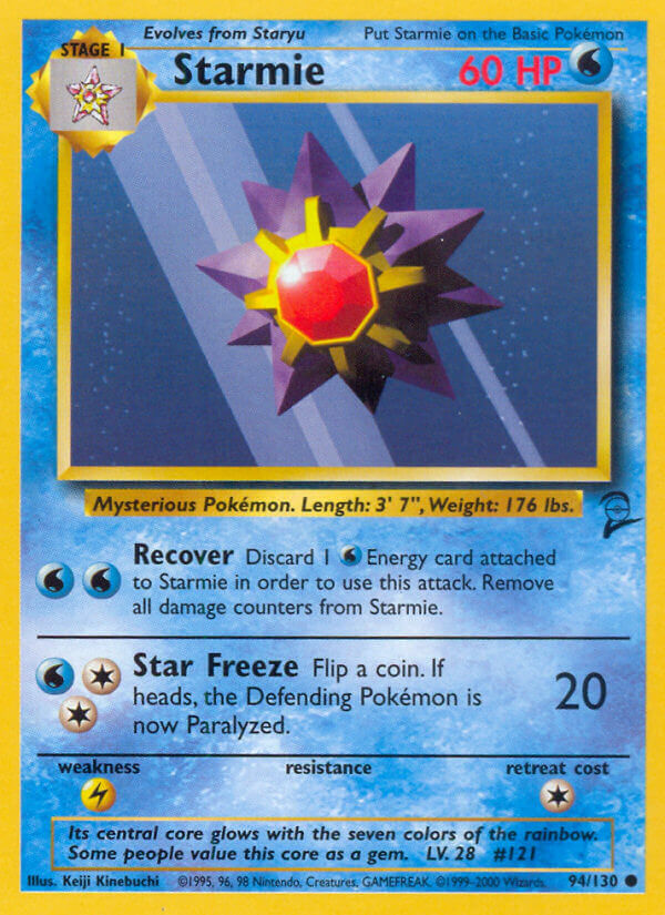 Starmie 2000 Base Set 2 #94/130 Trading Card Lightly Played