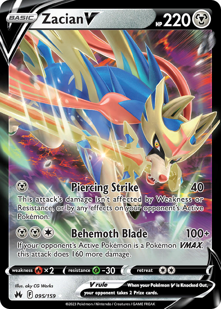 Zacian V #095/159 Crown Zenith 2023 Near Mint
