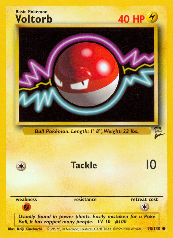 Voltorb 2000 Base Set 2 #98/130 Trading Card Damaged