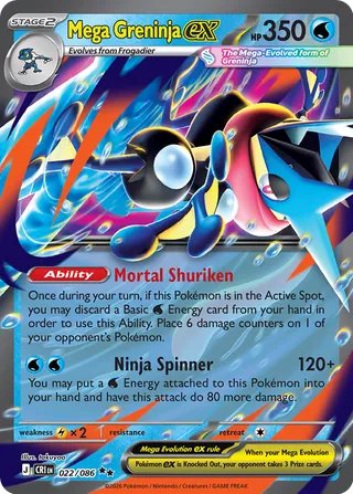 Mega Greninja ex #022/086 Chaos Rising Casi Nuevo