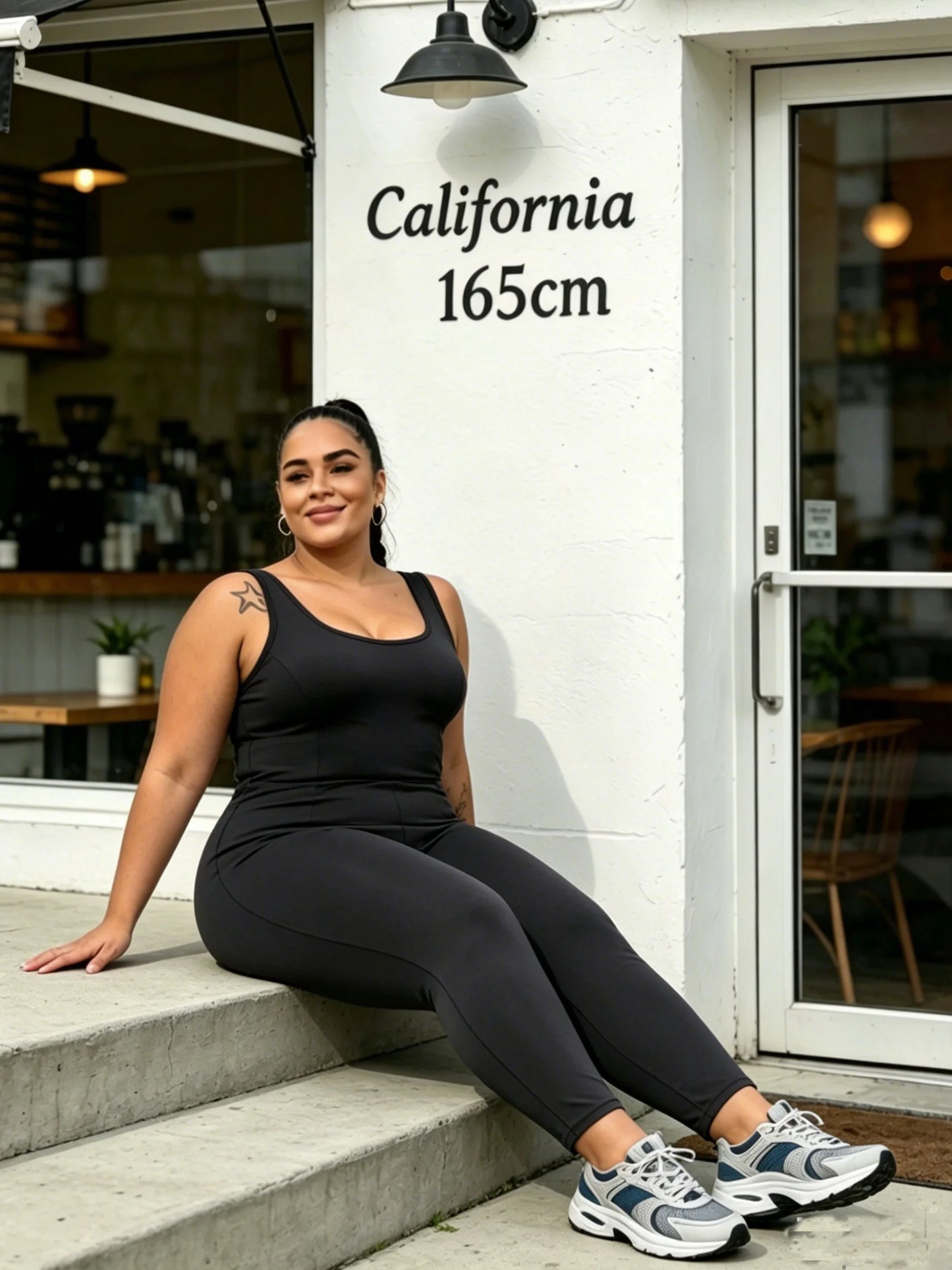 Plus Size Women's Workout Jumpsuit – Sleeveless One-Piece Yoga Romper with Stretch Leggings for Fitness & Activewear