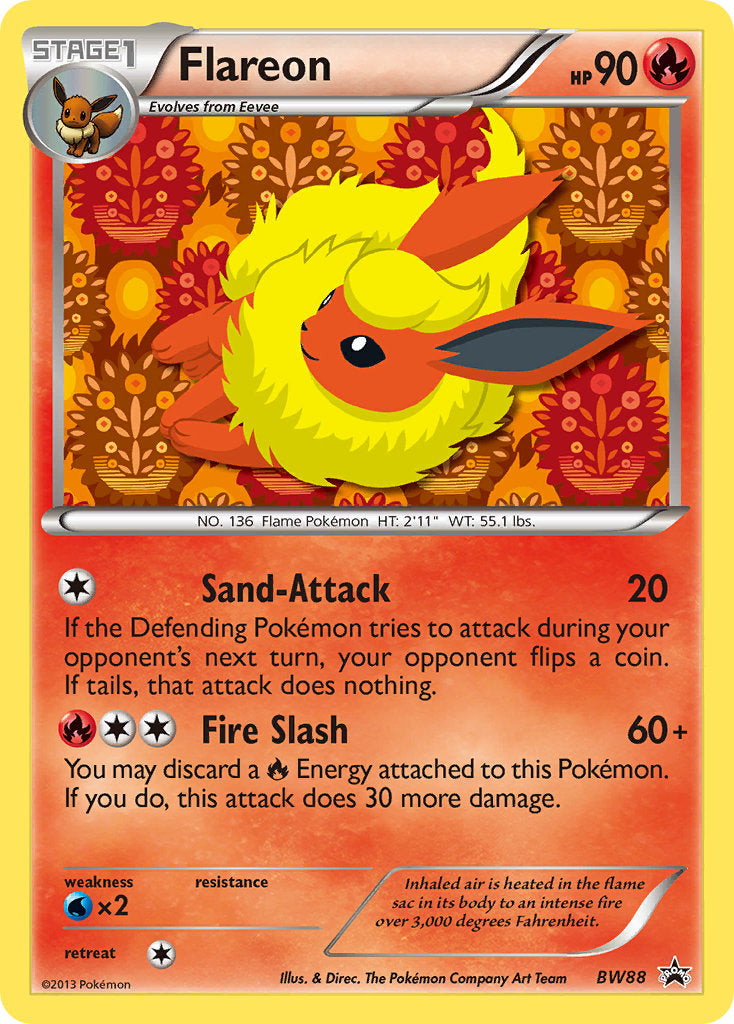 Flareon 2013 BW Black Star Promo BW Black Star Promo #BW88 Moderadamente Jugado