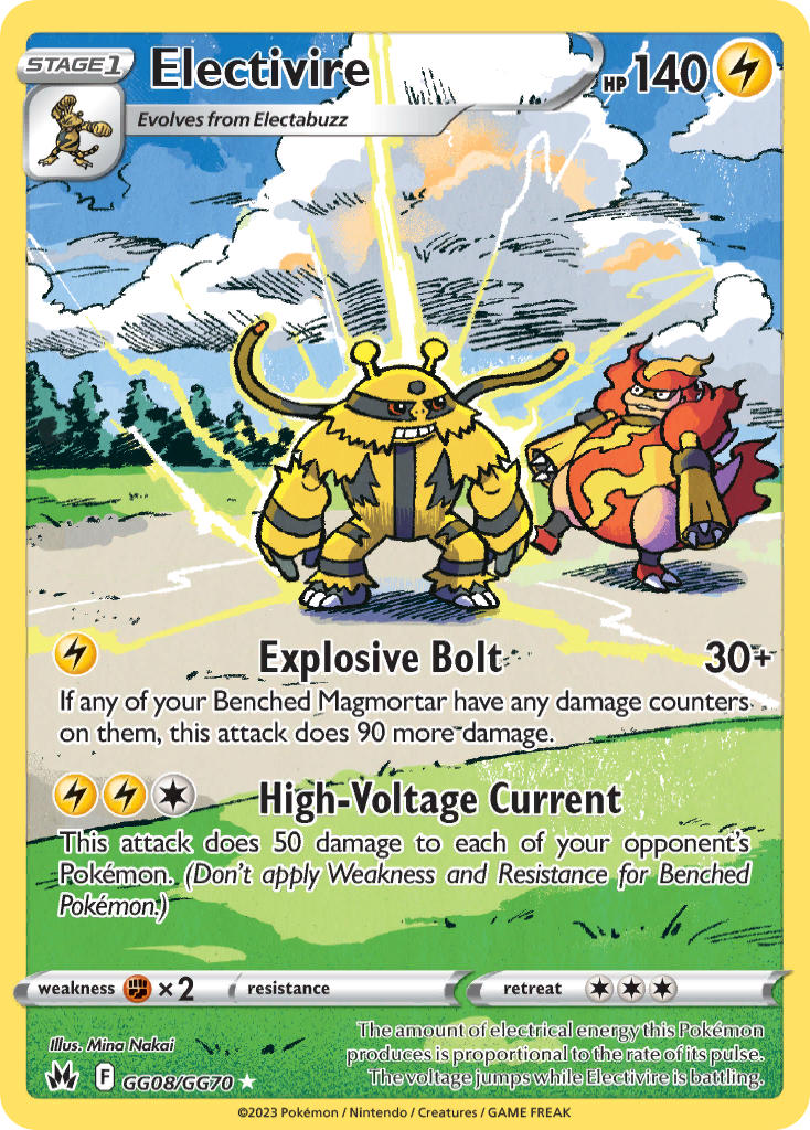 Electivire #GG08/GG70 Cenit Supremo 2023 Casi Perfecto