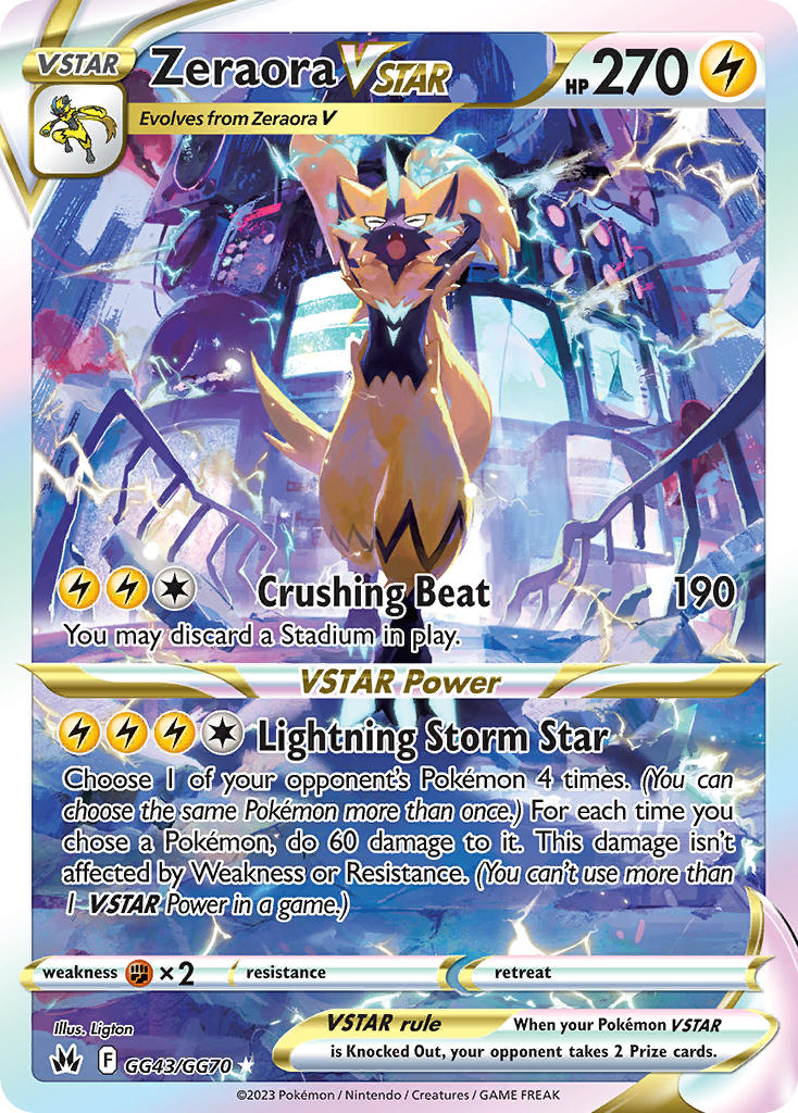 Zeraora VSTAR #GG43/GG70 Crown Zenith 2023 Near Mint