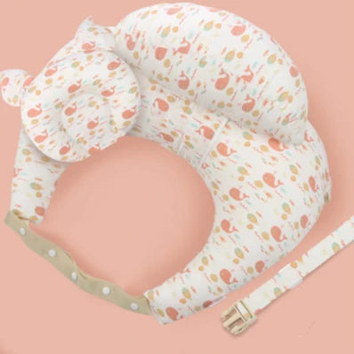 Almohada multifunción de lactancia para bebé con correa para el hombro – Almohada suave de alimentación y soporte de cabeza para recién nacidos con diseño de dibujos animados