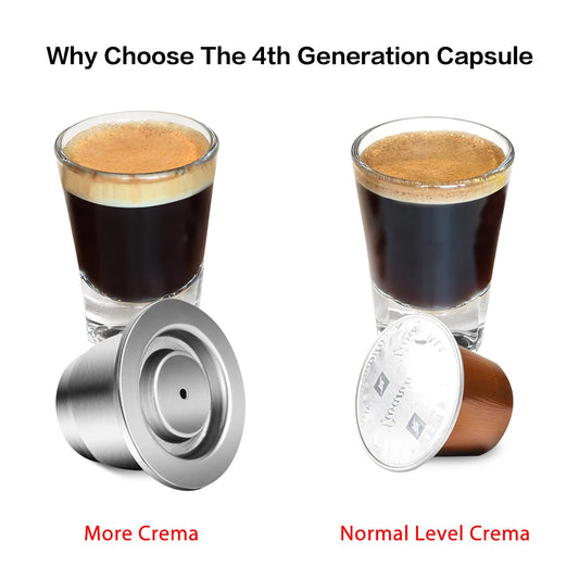 iCafilas Cápsula de café reutilizable – Filtro de cápsula de café recargable de acero inoxidable compatible con máquinas de café Nespresso, taza de espresso reutilizable ecológica para preparación casera