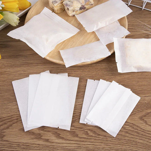 LBSISI Life 50/100 Bolsas de papel de algodón blanco – Bolsas de embalaje de regalo DIY para cumpleaños, baby shower, pasteles, turrón y recuerdos de fiesta
