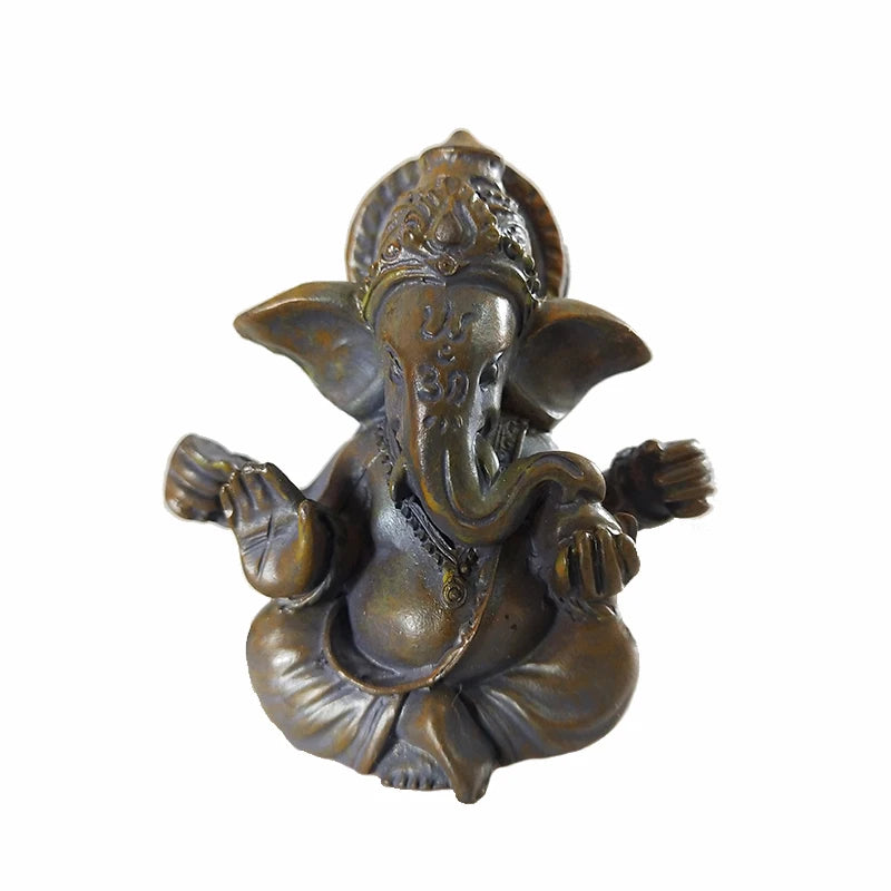 Statue de Ganesha en bronze – Figurine de sculpture du dieu éléphant hindou pour décoration de maison, de bureau, décoration spirituelle et cadeau