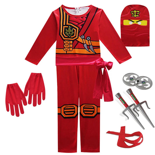 Disfraz de Cosplay de Ninja – Traje de Carnaval de Anime para Niños (4–10 Años), Disfraz de Fantasía para Halloween y Fiesta
