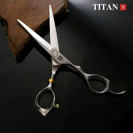 Tijeras Profesionales de Peluquería TITAN – Tijeras de Corte y Entresacado de Acero Japonés 440C | Herramientas de Peluquería de 5.0/5.5/6.0/6.5 Pulgadas