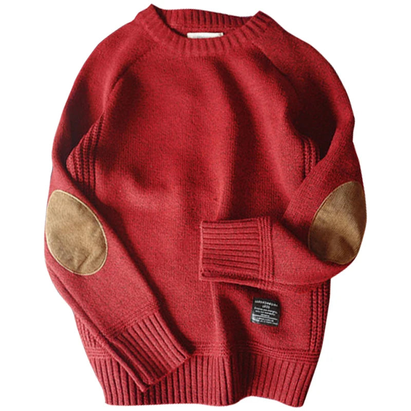 2025 Men’s Oversized Wool Knit Sweater – Thick O-Neck Loose Pullover for Autumn Casual Harajuku Streetwear, Sizes M–5XL