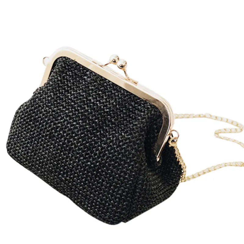 Sac bandoulière bohème en paille pour femme, sac de plage en rotin tressé, petite pochette de soirée
