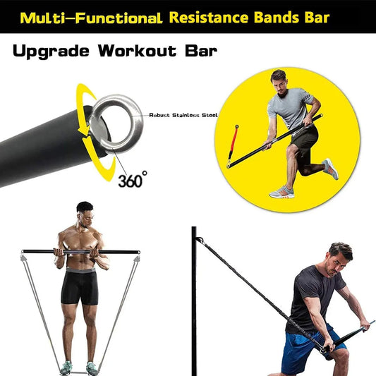 Juego de Bandas de Resistencia para Barra de Ejercicio – Expansor de Cuerda para Pilates y Yoga para Entrenamiento de Fuerza, Fisicoculturismo, Gimnasio en Casa y Ejercicios de Fitness
