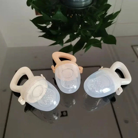Chupete alimentador de fruta de silicona para bebés – Alimentador de alimentos frescos y para la dentición con cubierta protectora