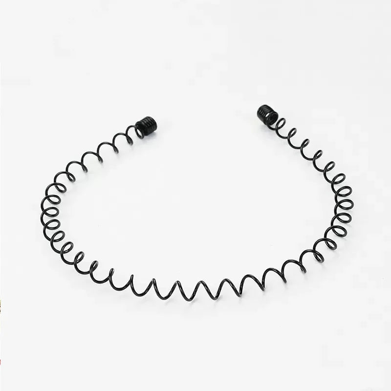 Diadema unisex de metal negro – Aro de pelo ondulado elástico antideslizante para hombres y mujeres | Accesorios para el cabello sencillos y a la moda