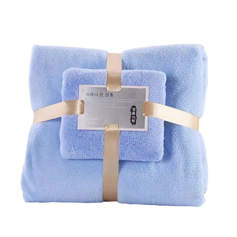 Juego de 2 toallas de baño de terciopelo coral – Súper suaves, altamente absorbentes, de secado rápido, calidad de hotel y spa de lujo para adultos, baño, hogar y viajes