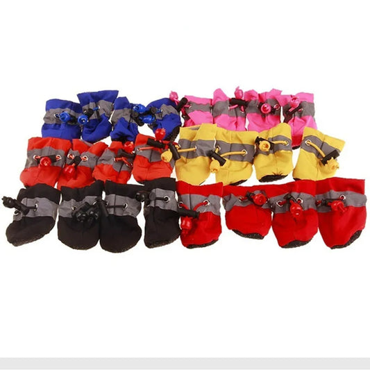 Botas de lluvia impermeables de 4 piezas para perros – Zapatos antideslizantes para patas de mascotas para perros pequeños, cachorros y gatos