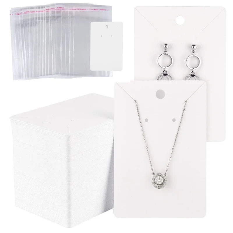 50PCS 6×9cm Blank Jewelry Display Cards for Necklaces, Earrings & Ear Studs