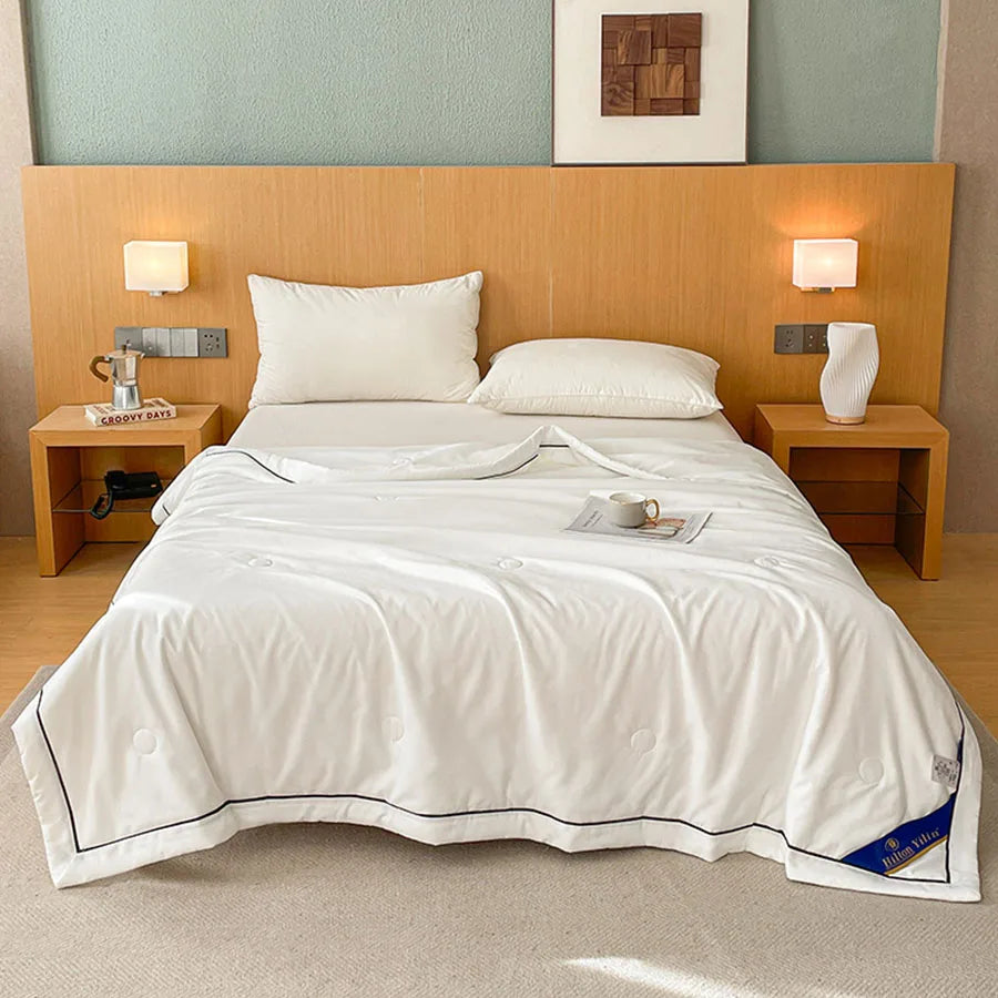 Couverture rafraîchissante de luxe d'été – Couverture climatisée en coton brut doux et fibre de soja pour adultes et enfants