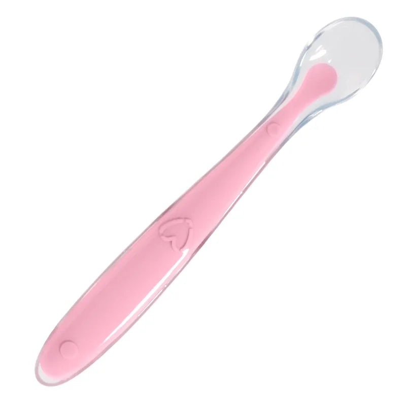 Cuillère d'alimentation souple en silicone pour bébé – Cuillère d'apprentissage douce pour nourrissons, tout-petits et sevrage mené par bébé