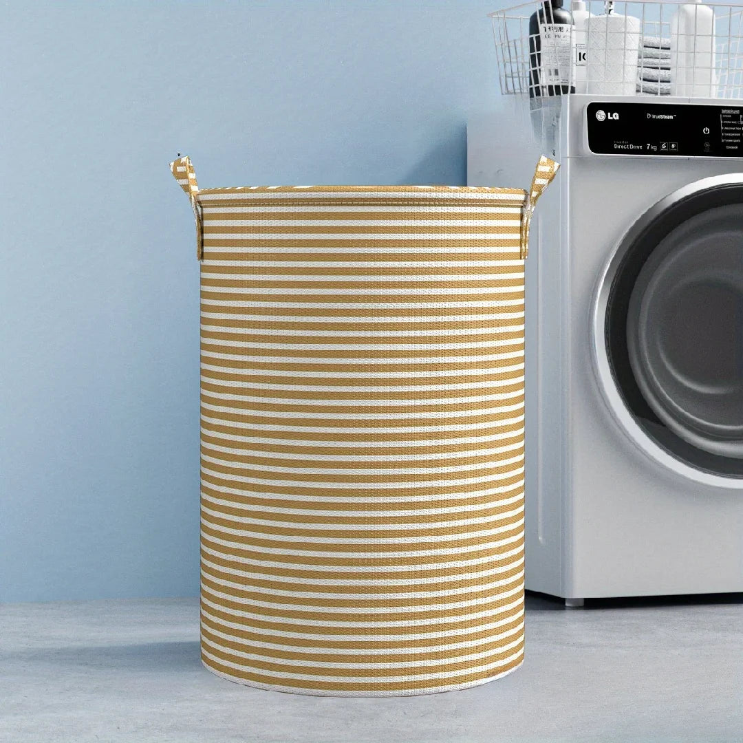 Panier à Linge Pliable Bac à Linge Rayé Rangement Organisateur pour Salle de Bain, Chambre et Jouets